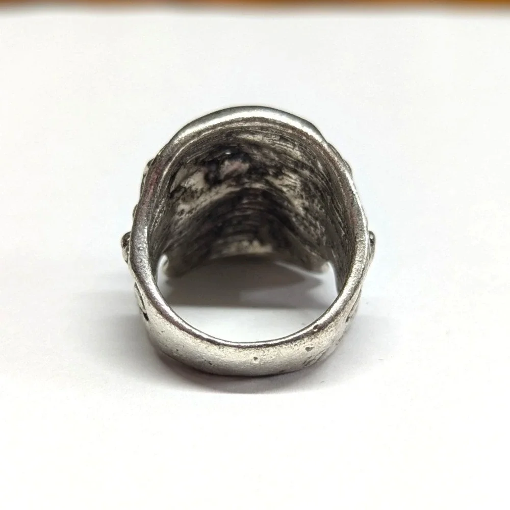 Vintage New Skull Ring Unisex Big Mens Plus Size 11 SilverTone Gothic‎ Biker